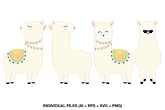 Pastel llama clipart for creating travel scrapbook layouts and holiday memory albums