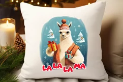 La La La Llama Christmas PNG | Merry Christmas Llama Design Product Image 6