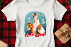 La La La Llama Christmas PNG | Merry Christmas Llama Design Product Image 2