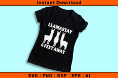 Llamastay 6 Feet Away SVG Funny Social Distancing Design Product Image 3