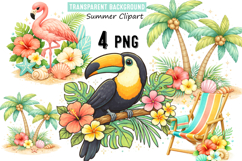 Summer Tropical Elements ,Summer Clipart,Summer png Product Image 1