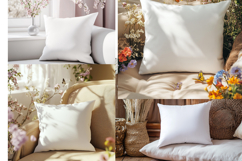 Pillow Mocku |Spring Pillow Mockup | Floral Cushion Mockup Product Image 1