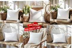 Pillow Mocku |Spring Pillow Mockup | Floral Cushion Mockup Product Image 1
