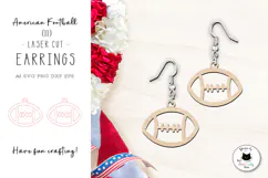 American Football Laser Cut File | Patriotic Earrings Product Image 1