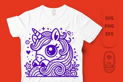 llustration of a Peeking Unicorn | Vector Format Product Image 1