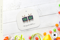 Retro TV Stud Earrings | Nostalgia Laser Cut Earrings SVG Product Image 2