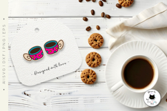 Cute Coffee Cup Laser Cut Stud Earring Design Product Image 3