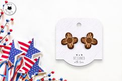 Patriotic Floral Stud Earrings Laser Cut | 4th of July Studs Product Image 2