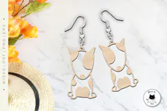 Bullterrier Dog Laser Cut Earrings | Dog SVG File Product Image 3