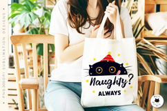 Naughty Cat Christmas Mug Designs | Funny Cat Sublimation Product Image 3