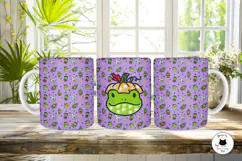 Kawaii Frog Sublimation Designs | Halloween Pattern Wraps Product Image 2