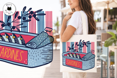 Retro Sardines Sublimation Clipart | Summer Sublimation PNG Product Image 2