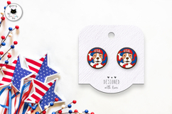 Patriotic Dog Laser Cut Earrings | Pitbull Stud Earrings Product Image 2
