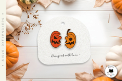 Pumpkin Halves Stud Earrings | Halloween Laser Earrings SVG Product Image 2