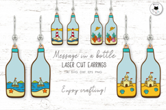 Message in a Bottle | Summer Dangle Earrings Laser Cut Product Image 1