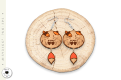 Cute Kawaii Cat Earrings Laser Cut Bundle Product Image 3