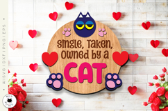 Layered Valentine Signs SVG | Cat Lover Round Sign Bundle Product Image 5