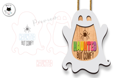 Layered Ghost Halloween Sign Laser Cut | Hanging Door Sign Product Image 2