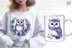 Cute Winter Owls. PNG sublimation Product Image 2