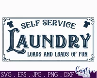 Vintage Farmhouse Home Sign | Loads Of Fun Laundry Svg Product Image 2