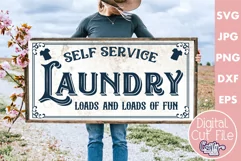Vintage Farmhouse Home Sign | Loads Of Fun Laundry Svg Product Image 1