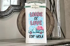 Loads of Love | Old Truck Valentine Towel Design Product Image 1