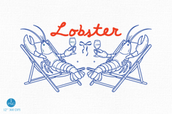 Lobster Drinking Wine PNG, Coastal Summer PNG Product Image 1