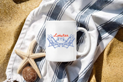 Lobster Drinking Wine PNG, Coastal Summer PNG Product Image 4