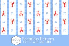 Lobster Preppy Coastal Seamless Pattern | Cute Summer PNG Product Image 1