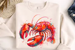 lobster png, seafood clipart, ocean animal, watercolor lobster, marine life png, seafood design, coastal