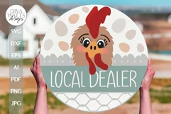 Local Dealer SVG Funny Chicken SVG Chicken Door Hanger SVG Product Image 1