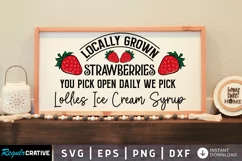 Locally Grown Strawberries SVG, Farmhouse Sign SVG Design Product Image 1