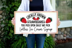 Locally Grown Strawberries SVG, Farmhouse Sign SVG Design Product Image 2