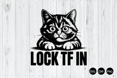 Lock TF in SVG, Funny Gym SVG, Funny Cat SVG Product Image 1