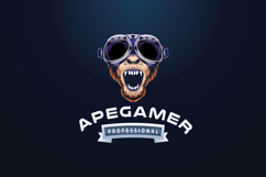 Ape Gamer - Aggressive Gaming &amp; Esport Mascot Logo Product Image 1