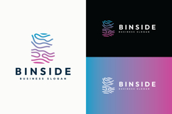 Binside Letter B - Abstract Digital Data Wave Logo Product Image 3