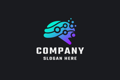 Modern AI Brain Technology Vector Logo Product Image 1
