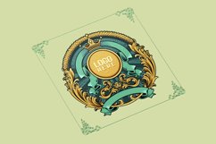 Vintage elegant label floral swirl ribbon ornament SVG Product Image 5