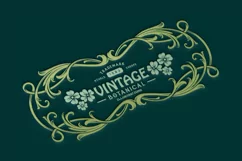 Art nouveau vintage label floral swirl ornament svg Product Image 5