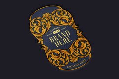 luxurious flower engraved ornament deluxe labels Product Image 6