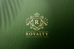 Luxury Gold Monogram Letter R Hotel Logo Product Image 2