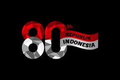 Logo Polygonal Hut RI 80th Indonesia Isolated Product Image 1
