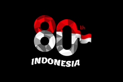 Logo Polygonal Hut RI 80th Indonesia Template Product Image 2