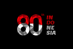 Logo Polygonal Hut RI 80th Indonesia Vector Product Image 1