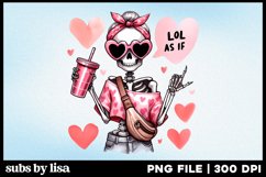 Funny Valentine Sublimation PNG Skeleton Skull Product Image 1
