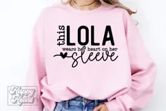 This Lola Wears Her Heart On Her Sleeve SVG Mothers Day PNG Product Image 1