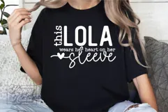 This Lola Wears Her Heart On Her Sleeve SVG Mothers Day PNG Product Image 5