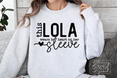 This Lola Wears Her Heart On Her Sleeve SVG Mothers Day PNG Product Image 3