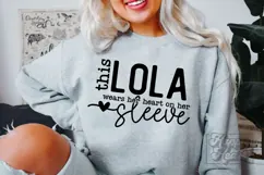 This Lola Wears Her Heart On Her Sleeve SVG Mothers Day PNG Product Image 4