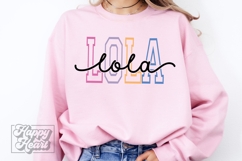 Lola Varsity Script Pastel SVG PNG - Mothers Day Trendy Product Image 1